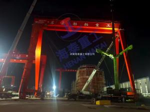 造船門(mén)機(jī)連夜吊裝，海泰重工助力蘇豪船舶起航